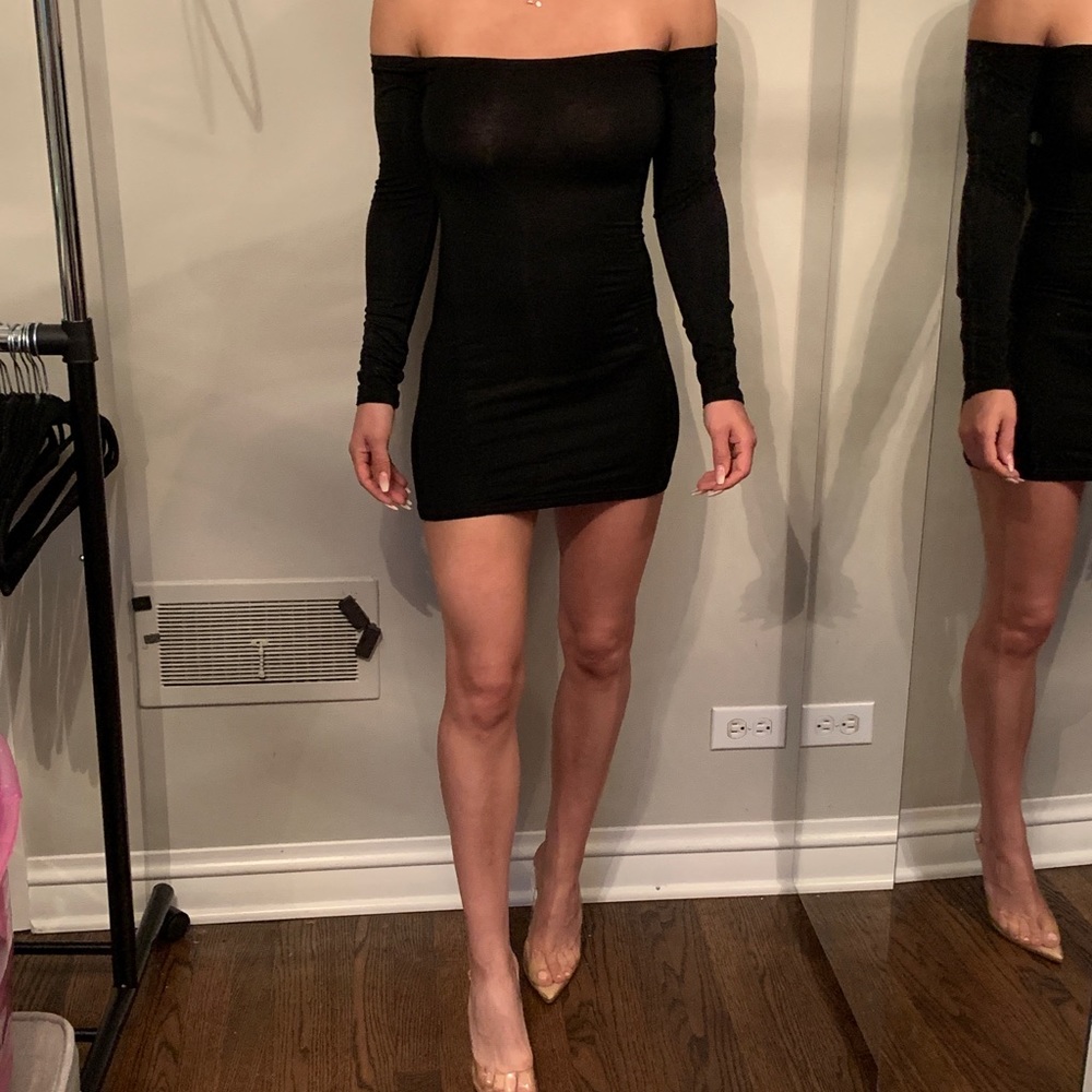 Black off the shoulder dress